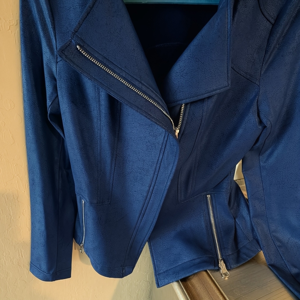 Clara SunWoo Blue Liquid Leather Jacket XS - Picture 5 of 7